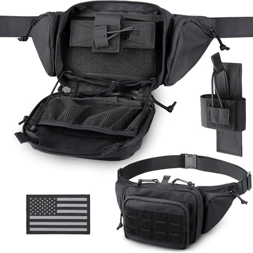 WYNEX Marsupio Tattico Uomo con Fondina Pistola – Ideale per Correre, Viaggiare, Caccia, Escursionismo, Campeggio