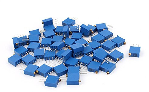 BYCIFRLG 50 Stück 3296W-504 500K Ohm Widerstand Trim Pot Potentiometer Trimmer Blau