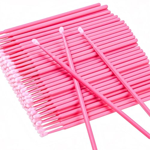 100 Pcs Micropore Eyelash Brushes Disposable, Eyelash Micro Applicator Brushes, Micro Brushes Microfibre Brushes Eyelashes Extensions Mascara Wands Brush