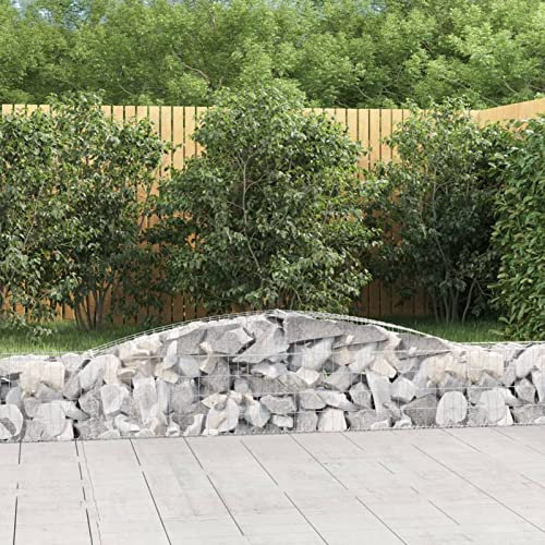 qohoio Cesti Gabbioni ad Arco 3 pz 400x30x40/60 cm Ferro Zincato,Gabbioni,Cesti Gabbioni ad Arco,Gabbioni da Giardino,Gabbioni Metallici per Pietre-3146828