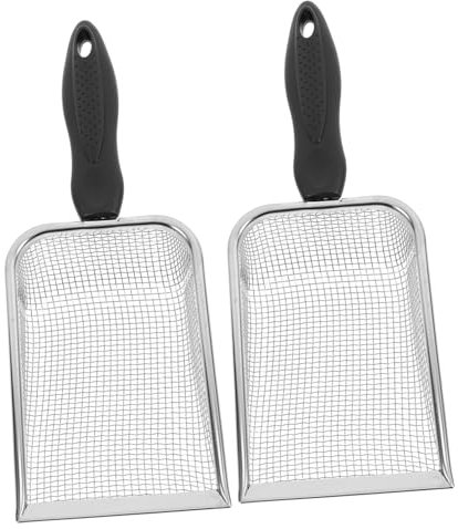 Homoyoyo 2pcs Beach Filter Mesh for Seashells Pet Litter Handheld Tool for Beach Play Sandbox