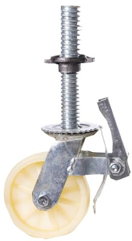 JTPMYFT Ruedas de Poliuretano de Grado Industrial for Andamios, Ruedas universales de Carga con Frenos, Accesorios con Freno de Tornillo Resistentes al Desgaste.(White)