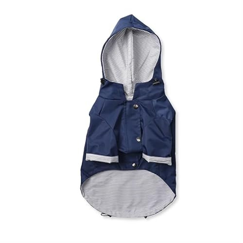 Vattentät hundregnjacka med luva, utomhussport Vattentät och vindtät hundregnjacka for små medelstora och extra stora hundar Andas Bekväm Lätt att bära och slitstark(Deep blue,XL)