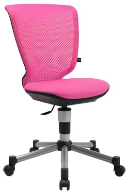 TOPSTAR Living Chairs Junior 3D – Mitwachsender Drehstuhl für Kinder mit 3D-Sitztechnologie, Schreibtischstuhl mit Netzrückenlehne, pink