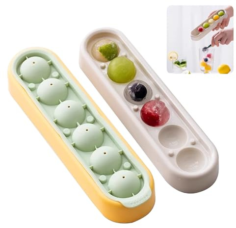 2 Stück Eiswürfelform Kugel, Eiswürfel Rund, Durchmesser 2,8 cm Ice Ball Maker, Wiederverwendbar Eiswürfelform, Eiswürfelbehälter für Cocktails Whisky Wein Joghurt Obst Fruchtsaft Getränke