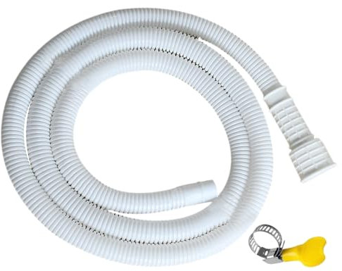 XUQEAYWD 2M Washing Machine Drain Hose, Flexible Dehumidifier Drain Tube, Leakproof Large Diameter Extension Watwer Pipe with Connector Clip Clamp for Dishwasher, Air Conditioner