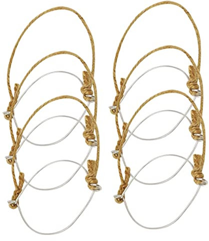 Kichvoe Colgador De Tarros Solar 70 Mm Asas De Arpillera y Acero Inoxidable Perchas Para Frascos Vintage 6 Unidades Herramientas De Bricolaje Decoración Colgante