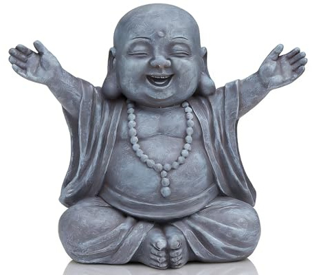 AMOIENSIS 5 Inch Happy Laughing Buddha Statue for Home Zen Meditation Decor