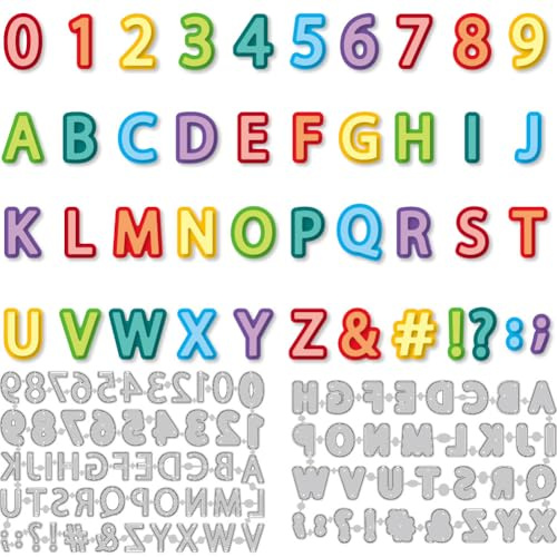 DELORIGIN Zahlen 1-9 Stanzschablone Doppelschichtig Buchstaben A-Z | Kartenherstellung, Kohlenstoffstahl Stanzformen, Alphanumerische Scrapbooking Prägeschablonen, Für Grußkarten Einladung Dekor