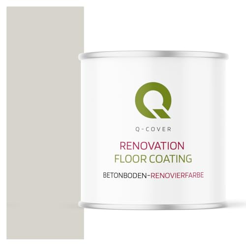 Q-COVER Bodenfarbe Renovierfarbe | Grauweiß RAL 9002 | Satin 2,5L | Abriebfest für Keller, Beton