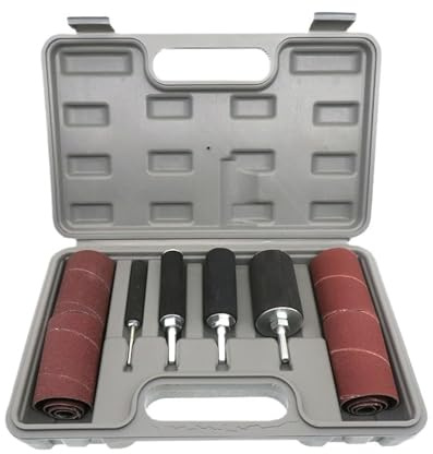 Kit Di 20 Mandrini For Levigatrice A Nastro Abrasivo, Mandrini In Gomma, Mandrino + Manicotti Abrasivi Con Custodia, For Trapano For Lavorazione Del Legno, Utensile Rotante