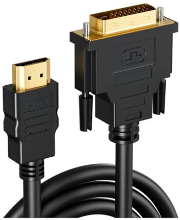 Convertisseur bidirectionnel DVI vers HDMI, câble adaptateur bidirectionnel 4K 60 Hz 1080p 1,5/3/5 mètres for PC, ordinateur portable, PS5, Xbox, Switch, TV 24 1/24 5(3m)