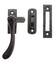 Bulb End Casement Window Fastener 4 Inch Black Antique Traditional Window Latch for Timber Windows Fittings Included