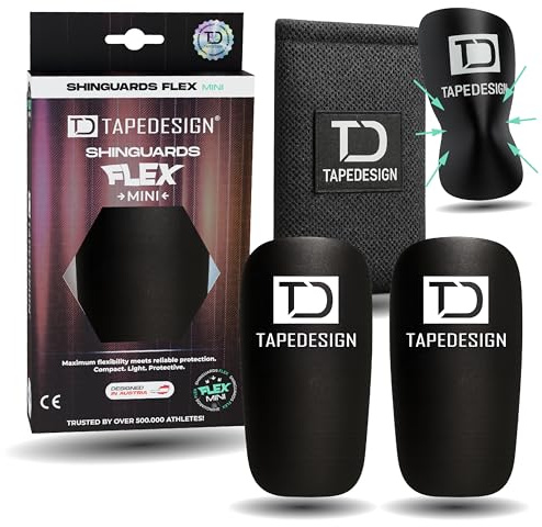 TAPEDESIGN Mini protège-tibias de football pour enfants et adultes – Ultra léger et flexible pour un ajustement parfait – à peine perceptible & doux – protège-tibias petit – Shin Pads