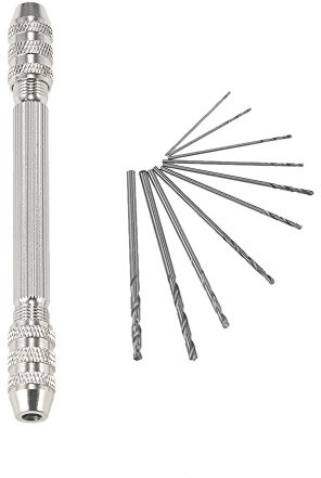 ERYUE Handbohrer-Set, Schnellarbeitsstahl-Spiralbohrer-Set Zum Schnitzen und Bohren von Löchern in Holz, Kunststoff und Mehr – 10-teiliger Hobby-Bohrer für DIY-Gravur