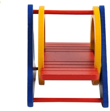 FIXOSHEE Balançoire pour Hamster en Bois Coloré Jeu Créatif et Sûr pour Petits Animaux Favorisant la Mastication et L’Hygiène Dentaire Accessoire Amusant pour Cages et Couleur Aléatoire