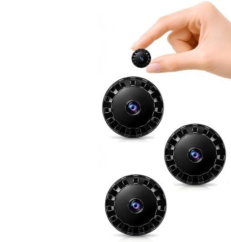 XUEVORIY 3 PCS Mini Telecamera Spia WiFi, Videocamera di Sorveglianza Full HD 1080P con Visione Notturna e Rilevamento Movimento, Controllo Remoto Tramite App L/X I