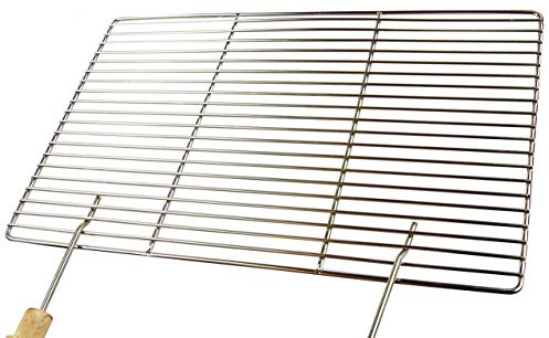 Grillclub Edelstahl Grillrost 53 x 38 cm + 2 Griffe für Wellfire Quatro (nur 10 mm Stababstand) Stäbe Ø 4mm !!!, stabil