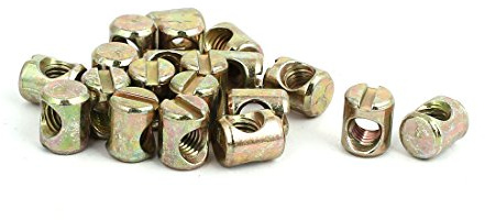 Sourcingmap Quergewindebolzen, M5 x 10 mm, gelb verzinkt, Schlitz, 20 Stück