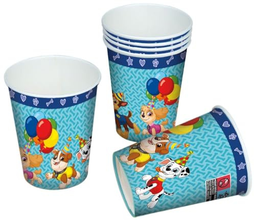 Tib 19701 Paw Patrol Lot de 6 gobelets en carton Capacité 200 mililitres Multicolore Taille unique