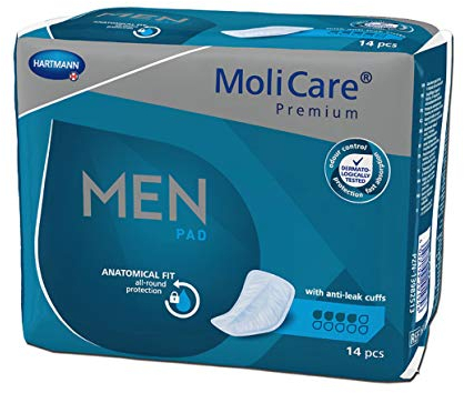 MoliCare Premium MEN PAD, Inkontinenz-Einlage für Männer bei Blasenschwäche, v-förmige Passform, 4 Tropfen, 12x14 Stück - Vorratspackung