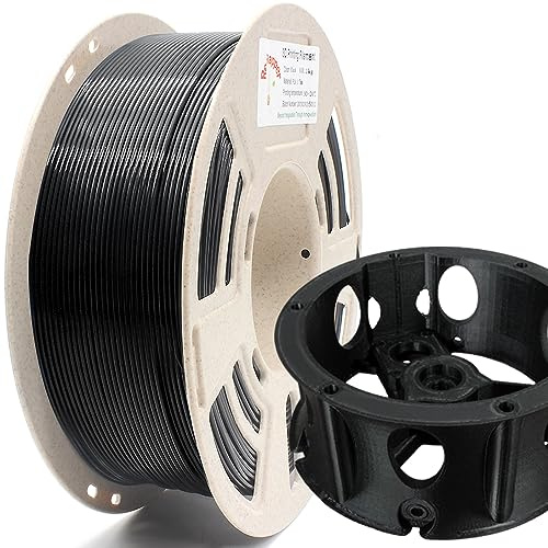 RepRapper ABS Filament 1,75mm ABS 3D Druck Filament mit hoher Schlagfestigkeit, 1kg Spule (2.2lbs) Maßgenauigkeit +/- 0,03 mm für meisten FDM 3D Drucker, ABS Schwarz