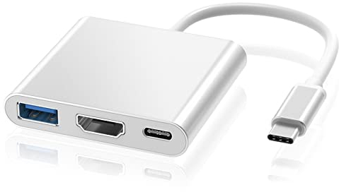 ElecMoga Adaptateur Type C Hub vers HDMI 4K Convertisseur avec USB 3.0 et Port de Charge C USB Compatible avec MacBook Pro, Google Chromebook, HP, Samsung S8/S9+