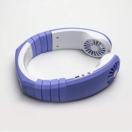 JIXIN Portable Fan Headset Shape USB Physical Cooling Travel Hanging Neck Cooler Design Sport Smart Fan,Purple