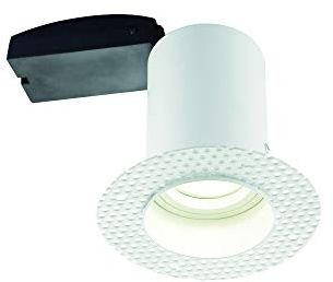 National Lighting Fire Rated Plaster-in Anti Glare Downlights, Recessed Ceiling Lights, GU10 Halogen or LED, Trimless Spotlights - Pack of 4