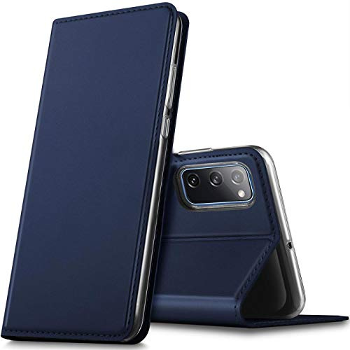 Verco Handyhülle für Samsung Galaxy S20 FE, Premium Handy Flip Cover für Samsung S20 FE Hülle [integr. Magnet] Book Case PU Leder Tasche, Blau
