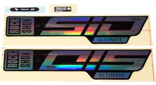 Sram RockShox Gabel Decalkit Glossrainbow-Folie Schwarz 27/29