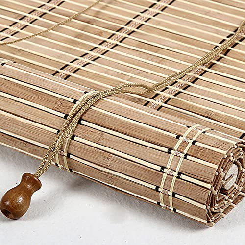 JIAOLUN123 Bambus Rollo Retro Jalousine Bambusrollo Seitenzugrollo Bambus Raffrollo Natur Holzrollos Sonnenschutz und Sichtschutz Rollo Für Fenster und Türen,Maßanfertigung (70 x 100 cm)
