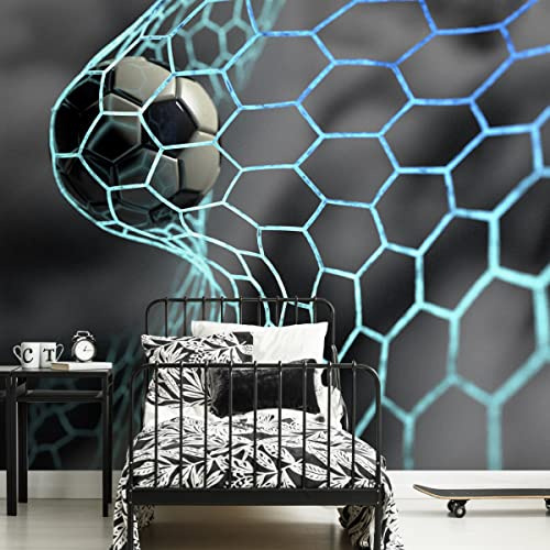 Wallepic Non-Woven Photo Wallpaper for a Boys Football Sport Modern Wallpaper Children's Room Playroom Office Hallway Wallpaper XXL Multicoloured Abstract Ideas Decor Wall Tattoo 315 x Height 210