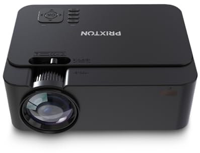 PRIXTON - Videoproiettore Portatile Goya - LED Full HD - 2.800 Lumen - 2 Altoparlanti - Telecomando incluso - Connessione VGA, 2xHDMI, USB 2.0, MicroSD, AV - Colore Nero