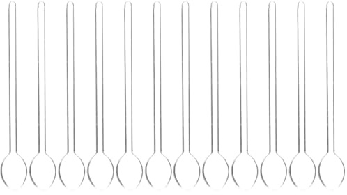 Operitacx Set di 12 cucchiai in vetro, 14,2 cm, resistenti al calore, riutilizzabili, igienici, per caffè, tè, cocktail, dessert con manico ergonomico