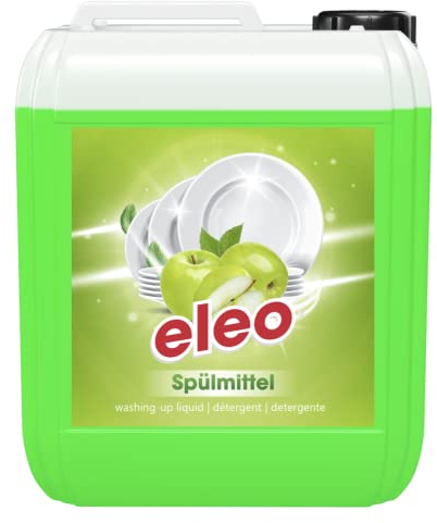 5L Geschirrspülmittel Konzentrat Handgeschirrspülmittel | belebender Duft & exzellente Fettlösekraft für sauberes Geschirr (eleo Spülmittel Apfel)