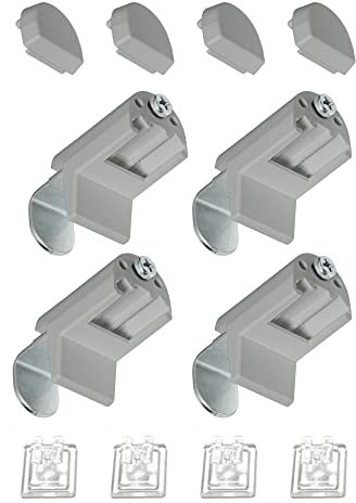 Estika Premium Klemmfix für Plissee ohne Bohren - 8 Stück - Grau - Bruchfeste Klemmhalter, Halterung