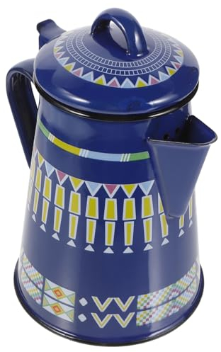 HEMOTON Bollitore Smalto Da Kettle Decorativo Per Tè e Caffè Manico Ergonomico Design Stelle Per Casa e Ufficio