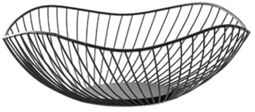 osiuujkw Cesta de fruta de Metal, amplia aplicación, estilo moderno, resistente y duradero, cestas de fruta de Metal de gran capacidad, frutero de Metal, negro oblicuo pequeño