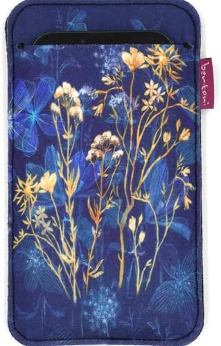 Arco Design Handytasche bertoni aus Filz und Stoff für Smartphone z.B. iPhone 15/14/14 Pro Max/13/13 Pro/12/11, Galaxy S23/S22+/S21+/S20, Redmi, Pixel 7/6 - Damen Handysocke Bunt (Midnight, Normal)