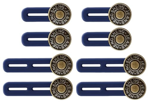 UBRAVE Elastiska Byxor Midjeförlängare, 8 st Jeansbyxor Knappförlängare Set, Byxförlängning för Kvinnor och Män, Lämplig för Jeans, Byxor, Kostymbyxor, Kjolar, Byxförlängning Graviditet