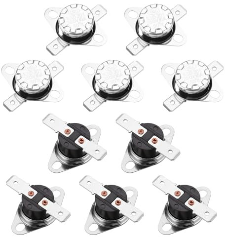 QUARKZMAN KSD301 Termostato 50°C/122°F 10A Normalmente Aperto N.O Regolare Interruttore Temperatura Disco a Scatto 10pz, Materiale in Bachelite