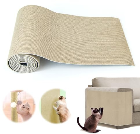 Protector Sofá Rascador Gatos Pared - 30 x 200 cm, Alfombra Autoadhesivo para Gatos