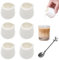 6 Pezzi Mini Brocche in Ceramica Bianca 50ml, Lattiera Piccola Ceramica con Cucchiaio, Piccole Brocche per Salsa Bianca per Latte, Caffè, Salsa, Salsa, Sciroppo