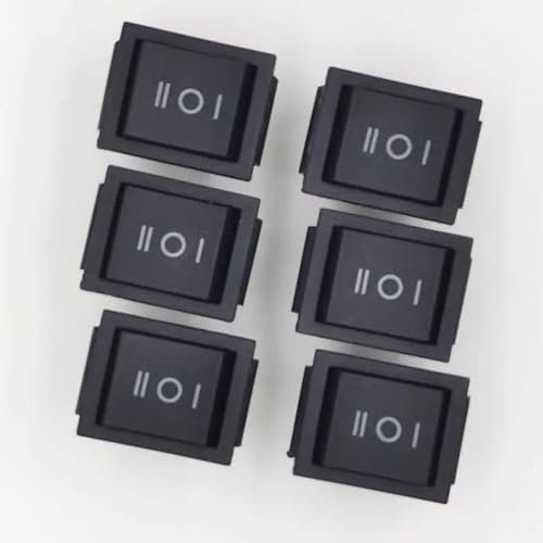 10 Stück Wippschalter 6-polig Knopf Verriegelung mit Lampe Licht 16A 250VAC/ 20A 125VAC Ein-Aus-Ein