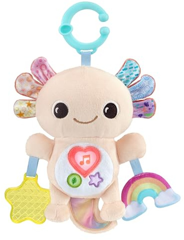 VTech Baby Rainbow Lights Axolotl, Englisch | Beleuchtetes Herz und 3 Tasten spielen Sätze, Musik, 3 Lieder und 15 Melodien. Alter 3-36 Monate