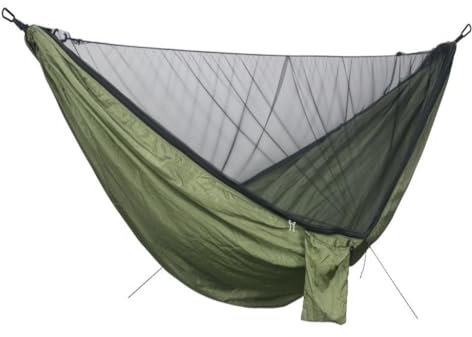 Hamaca doble de paracaídas de liberación rápida con mosquitera y diseño antivuelco
