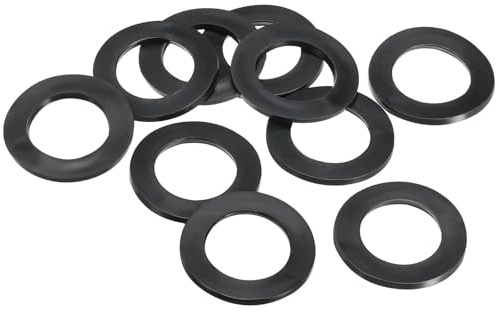 TA-VIGOR 10Pcs Rubber Flat Washers, 39mm OD, 25mm ID, 2.5mm Thickness, Heavy Duty Black Rubber Grommet Vibration Dampening Sealing Pads for Faucet, Pipe, Water Hose, Bolt Fasteners