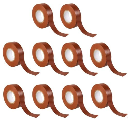 TERF® Paquete de 10 cintas aislantes de PVC de 19 mm x 33 m (108 pies) de cinta aislante de PVC autoadhesiva fuerte para aislar reparaciones, proteger cables eléctricos y uso amplio de cinta de