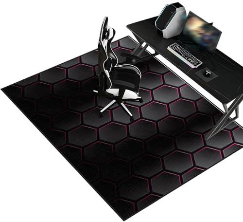 Teppich-Stuhlmatte, bürostuhl unterlage teppich, Gaming Teppich Stuhlunterlage, Bodenschutzmatte für Hartböden, schreibtischstuhl unterlage für Laminat, Bürostuhl Matte für Bodenschutz 70 x 90 cm